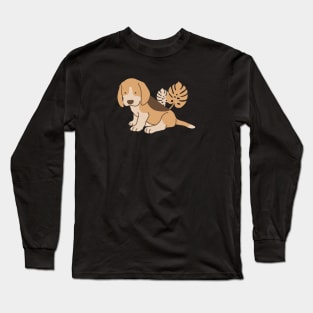 Beagle puppy and plants Long Sleeve T-Shirt